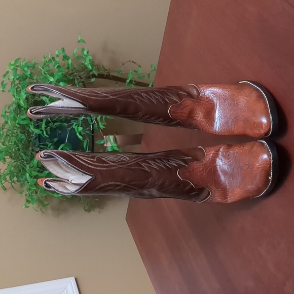 Bronco Brown Cowboy Western Boots size men's 7.5 - Picture 2 of 11